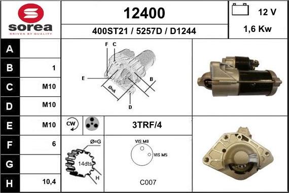 EAI 12400 - Стартер vvparts.bg