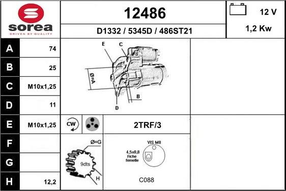 EAI 12486 - Стартер vvparts.bg