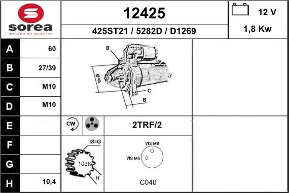 EAI 12425 - Стартер vvparts.bg