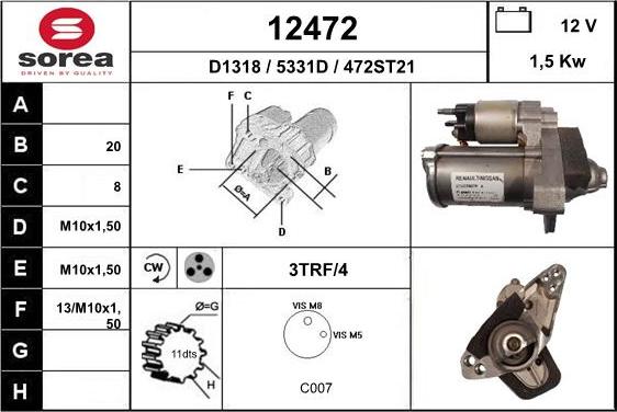 EAI 12472 - Стартер vvparts.bg