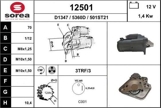 EAI 12501 - Стартер vvparts.bg