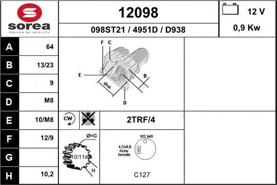 EAI 12098 - Стартер vvparts.bg