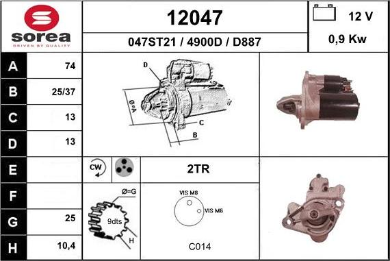 EAI 12047 - Стартер vvparts.bg