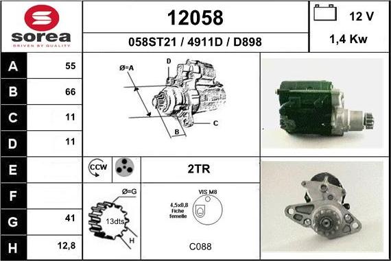 EAI 12058 - Стартер vvparts.bg