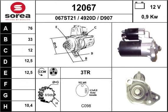 EAI 12067 - Стартер vvparts.bg