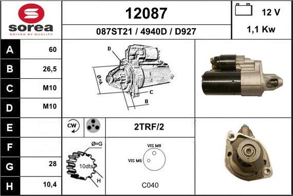 EAI 12087 - Стартер vvparts.bg