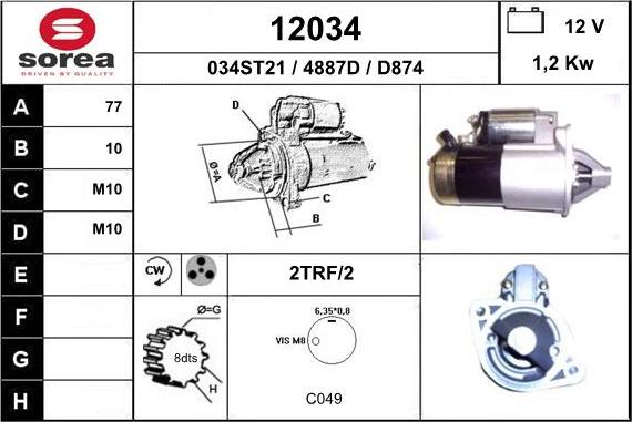 EAI 12034 - Стартер vvparts.bg