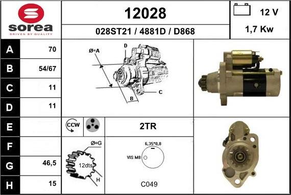 EAI 12028 - Стартер vvparts.bg