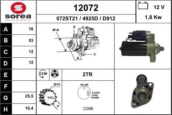 EAI 12072 - Стартер vvparts.bg