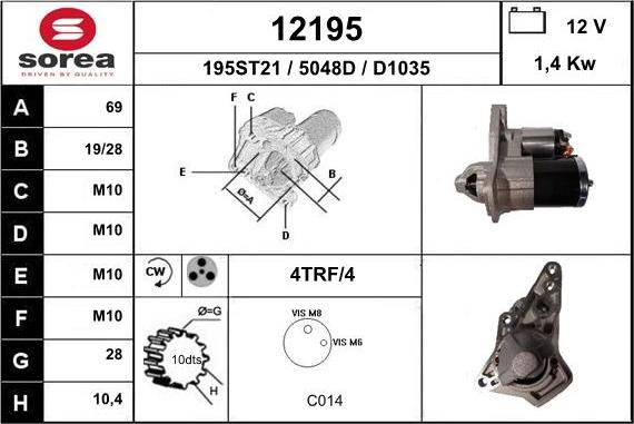 EAI 12195 - Стартер vvparts.bg