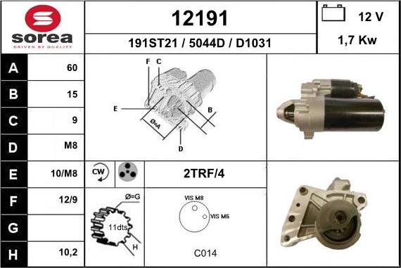 EAI 12191 - Стартер vvparts.bg