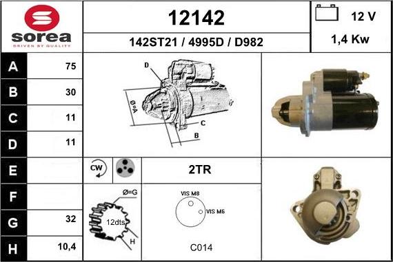 EAI 12142 - Стартер vvparts.bg