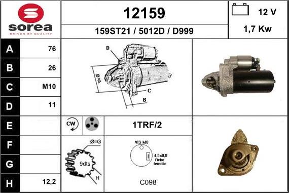 EAI 12159 - Стартер vvparts.bg