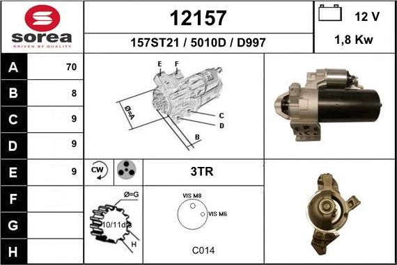 EAI 12157 - Стартер vvparts.bg