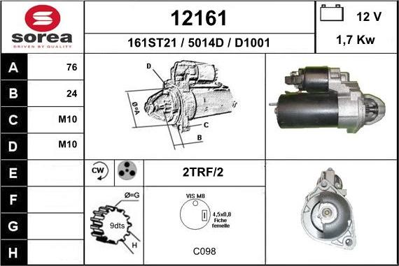 EAI 12161 - Стартер vvparts.bg