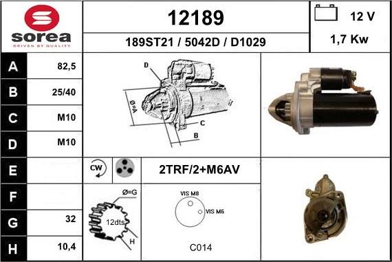 EAI 12189 - Стартер vvparts.bg