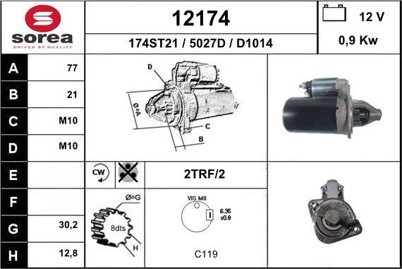 EAI 12174 - Стартер vvparts.bg