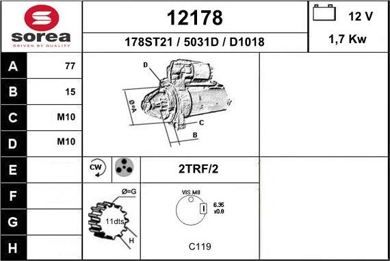 EAI 12178 - Стартер vvparts.bg