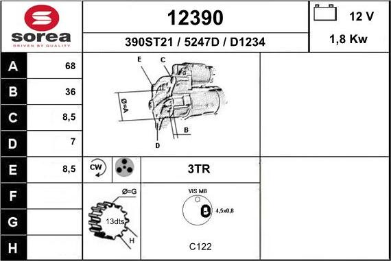 EAI 12390 - Стартер vvparts.bg