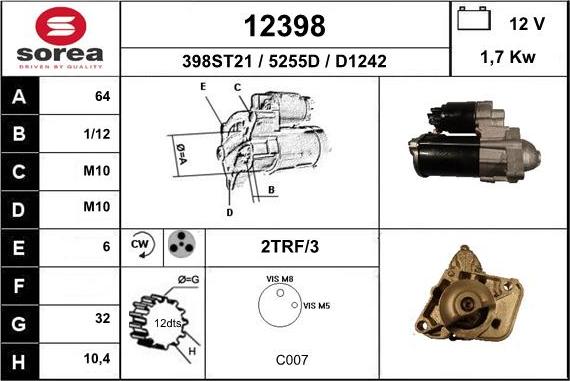 EAI 12398 - Стартер vvparts.bg