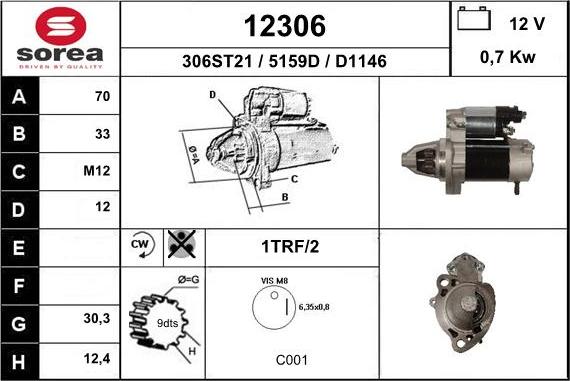 EAI 12306 - Стартер vvparts.bg