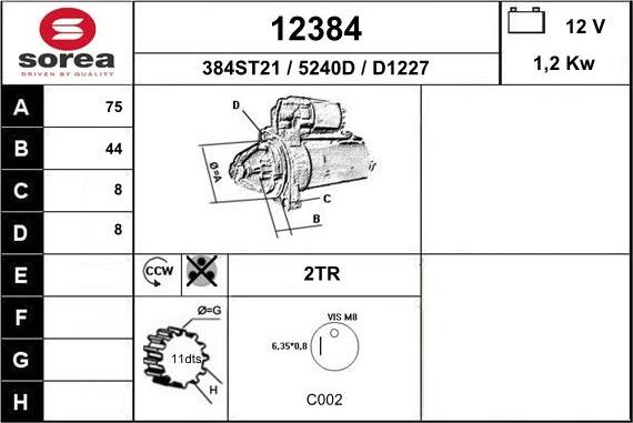 EAI 12384 - Стартер vvparts.bg