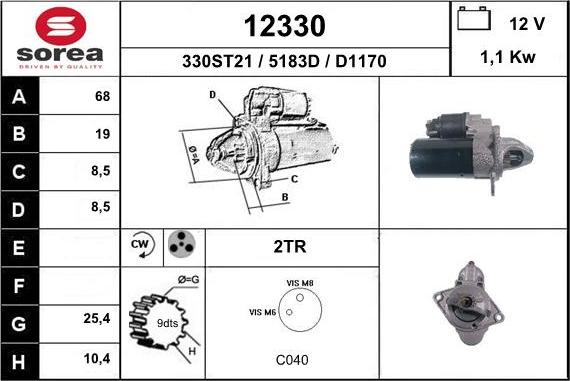 EAI 12330 - Стартер vvparts.bg