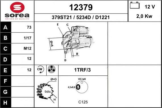 EAI 12379 - Стартер vvparts.bg