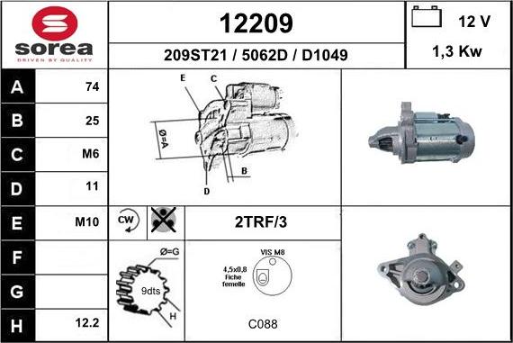 EAI 12209 - Стартер vvparts.bg