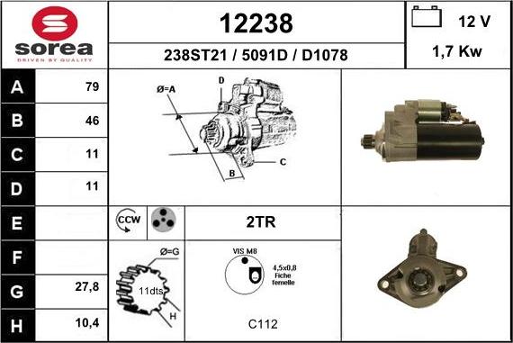 EAI 12238 - Стартер vvparts.bg