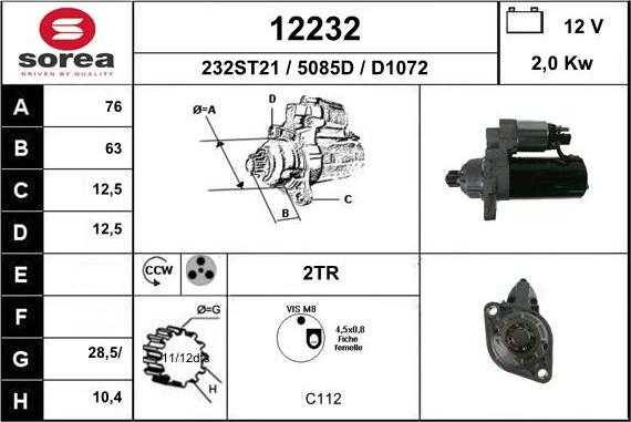 EAI 12232 - Стартер vvparts.bg