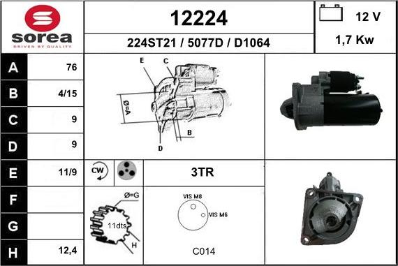 EAI 12224 - Стартер vvparts.bg