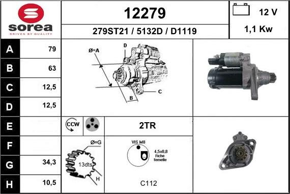 EAI 12279 - Стартер vvparts.bg