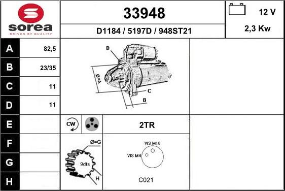 EAI 33948 - Стартер vvparts.bg