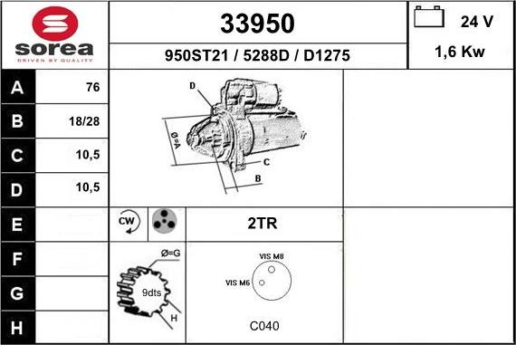 EAI 33950 - Стартер vvparts.bg