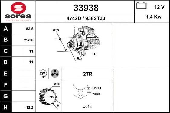 EAI 33938 - Стартер vvparts.bg