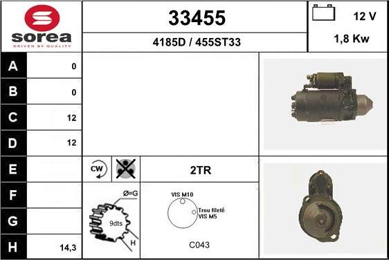 EAI 33455 - Стартер vvparts.bg