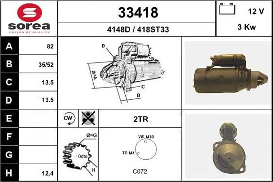 EAI 33418 - Стартер vvparts.bg