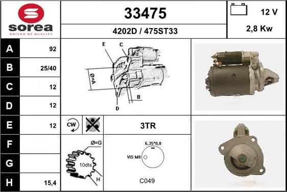 EAI 33475 - Стартер vvparts.bg