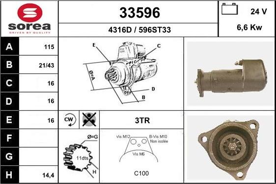 EAI 33596 - Стартер vvparts.bg