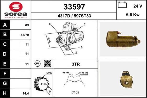 EAI 33597 - Стартер vvparts.bg