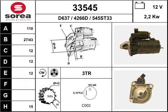 EAI 33545 - Стартер vvparts.bg