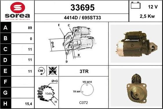 EAI 33695 - Стартер vvparts.bg