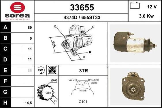 EAI 33655 - Стартер vvparts.bg