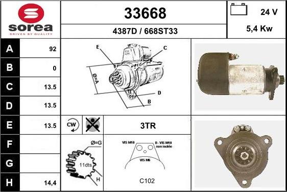 EAI 33668 - Стартер vvparts.bg