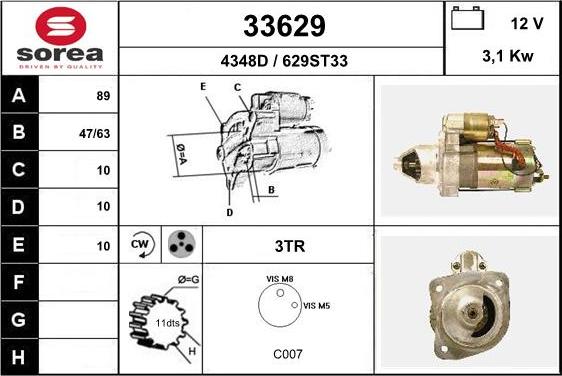 EAI 33629 - Стартер vvparts.bg