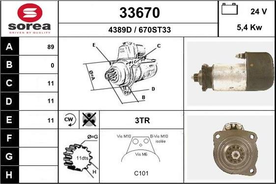 EAI 33670 - Стартер vvparts.bg