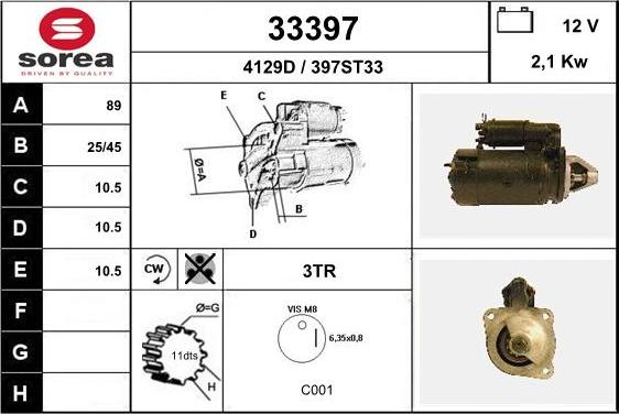 EAI 33397 - Стартер vvparts.bg