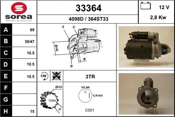 EAI 33364 - Стартер vvparts.bg