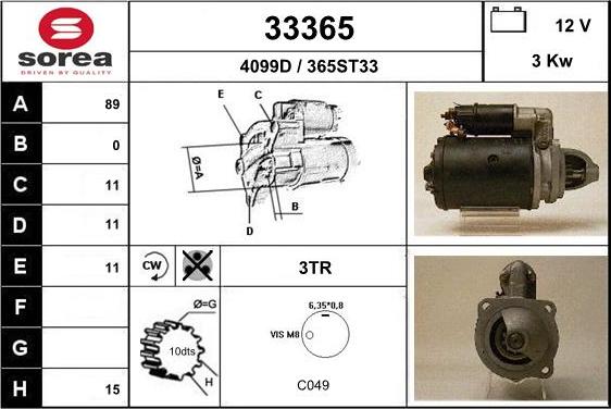 EAI 33365 - Стартер vvparts.bg